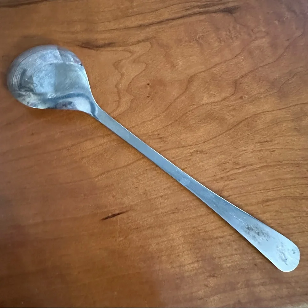 Italian Silver-Plated Serving Spoon - Sleek Design with Patina